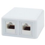 Wall - Mount Network Outlet 2P With 2pcs CAT6A Keystone Jack Sut