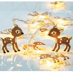 10 Led metal deer lights with batteries AA & timer