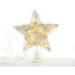 20 Led christimas silver convex star with battery AA