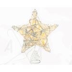 20 Led christimas white/silver convex star with battery AA