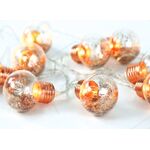 Χριστουγεννιάτικα 10 led χάλκινες γυάλινες μπάλες με μπαταρίες 937-046