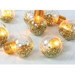Χριστουγεννιάτικα 10 led Χρυσές Γυάλινες Μπάλες με μπαταρίες 937-047