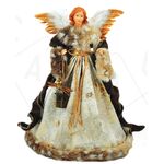 Υφασμάτινος Άγγελος με Καφέ Φόρεμα 400mm 939-052