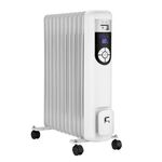 11 Fin Portable Oil Filled Radiator Adjustable Thermostat Electric Warm Heater 2500W with Led Display TSA8037-2