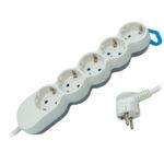 Security socket 5 positions 3X1,5 1,5m White Oval