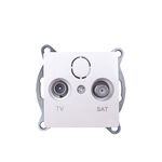 TV-SAT Socket Through - Line Male & F Connector Surge Protection White