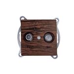 TV-SAT Socket Through-Line Male & F Connector Surge Protection Wood Prime