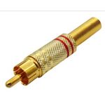 Male RCA Metallic Gold Plated Zinc ID5mm With Spring Red JT-4024B JKG