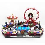 Decorative Snowy Amusement Park with 84 LEDs RGB + Yellow with Batteries + Music
