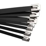 Metallic Cable Tie 4.6x300mm with Insulation Black