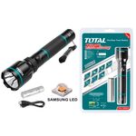 LED Flashlight Rechargeable Li-ΙΟΝ 18650 Battery Total TCFL186503