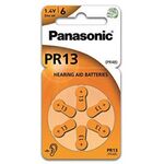 PR13/48 Μπαταρία Κουμπι Ακουστικών Βαρηκοΐας 1.4V 6 Τεμ Panasonic