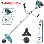 Gasoline Grass Trimmer and Bush Cutter 52cc 2.2hp With Split Stick Total TP5524421