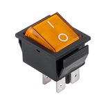 Large Rocker Switch 4P ON-OFF 16A/250V Yellow IRS-201-1A