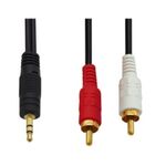 Sound Cable 3.5mm Male Stereo To 2 Male RCA OD2.8 1.5m Gold Plated PL BAG PLY
