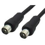 Coaxial TV Aerial Cable RF Fly Lead Digital Male to Male Black 5m