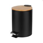 Κάδος Τουαλέτας WC 3lit Black-Bamboo με Καπάκι