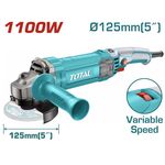 Angle Grinder 125mm 1100W Electronic Total