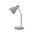 Metallic Table Lighting Fixture With Chromed Arm And Switch On The Table Grey-Chrome
