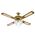 Ceiling Fan 70W 130cm Brown - Gold with Pull Switch & 4x Lamp Holder E27