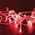 Χριστουγεννιάτικα Λαμπάκια Led Κόκκινο 180L 8.95mm 8 Προγράμματα Διάφανο