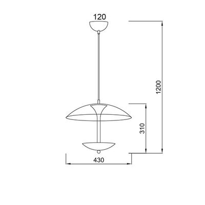 Lighting Pendant 3 Bulb Metal Mashroom 13802-369