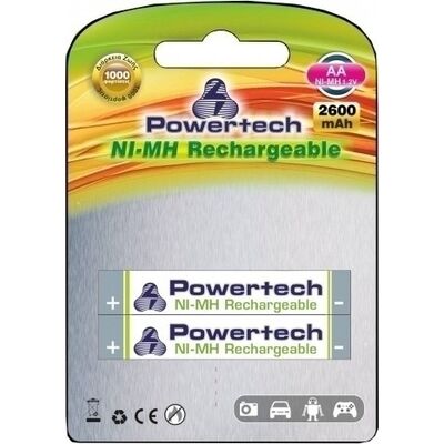 Επαναφορτιζόμενες Μπαταρίες POWERTECH Ni-MH AA 2600mAh