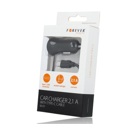 Car Charger Type C 2.1A Black