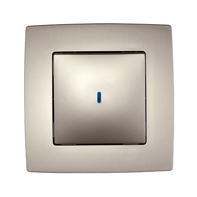Switch 1 Button 2 Way Switch With Light City Champagne Metallic