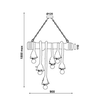 Lighting Pendant 6 Bulb Metal 13802-220