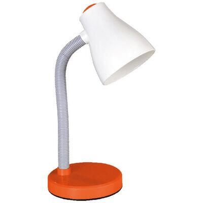 Table Lighting Fixture With Metallic Arm And Mount - Head From ABS Plastic Orange