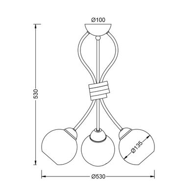 Lighting Pendant 3 Bulb Metal 12352-092
