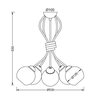 Lighting Pendant 5 Bulb Metal 13802-690
