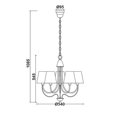 Lighting Pendant 5 Bulb Metal 13802-604
