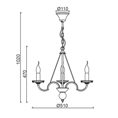Lighting Pendant 3 Bulb Metal 13802-699