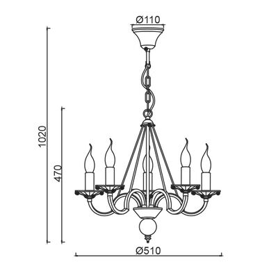 Lighting Pendant 5 Bulb Metal 13802-700