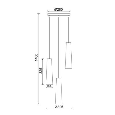 Lighting Pendant 3 Bulb Metal 13802-754
