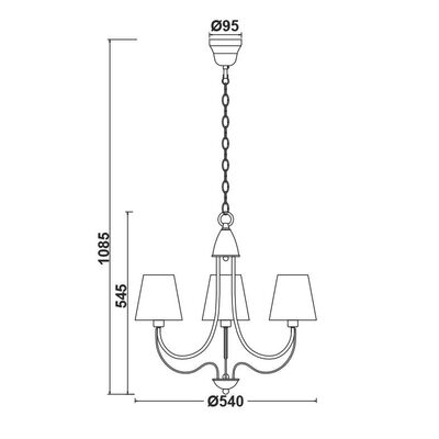 Lighting Pendant 3 Bulb Metal 13802-619