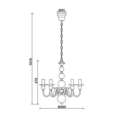 Lighting Pendant 5 Bulb Metal 13802-711
