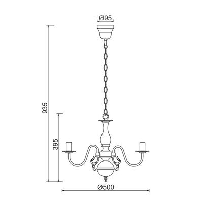 Lighting Pendant 3 Bulb Metal 13802-713