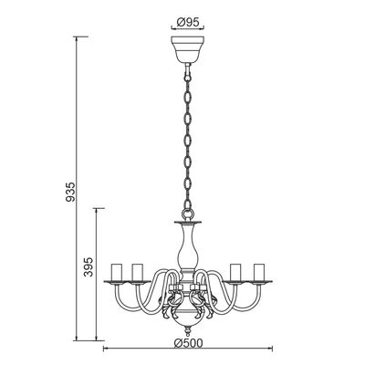 Lighting Pendant 5 Bulb Metal 13802-714