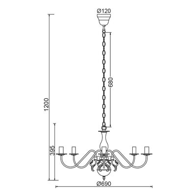 Lighting Pendant 8 Bulb Metal 13802-715