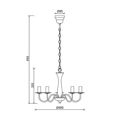 Lighting Pendant 5 Bulb Metal 13802-719