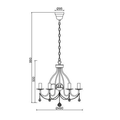 Lighting Pendant 5 Bulb Metal 13802-728