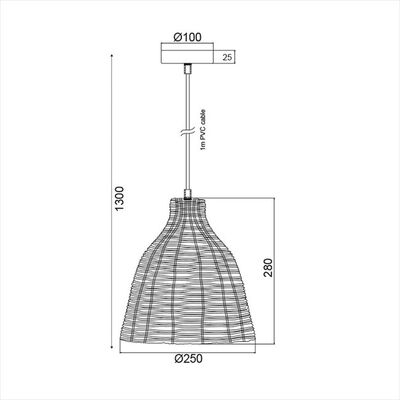 Lighting Pendant 1 Bulb Metal 13802-759