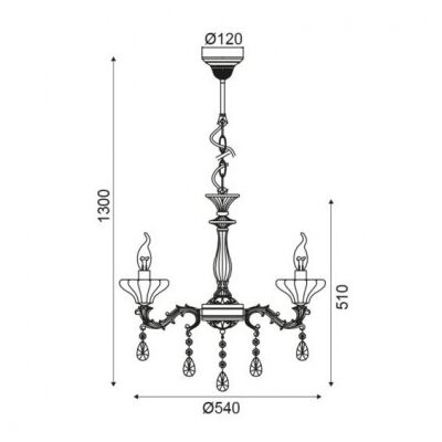 Lighting Pendant 3 Bulb Metal 13802-736