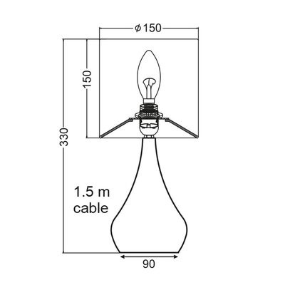 Table Light 1 Bulb Metal 13803-275