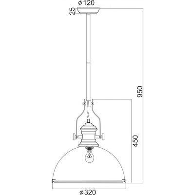 Lighting Pendant 1 Bulb Metal 13802-197