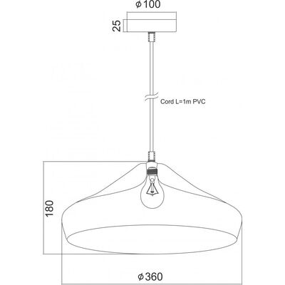 Lighting Pendant 1 Bulb Metal 13802-172