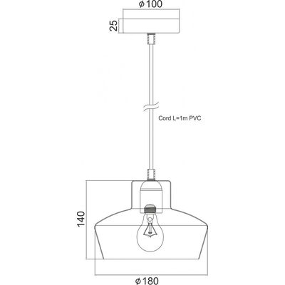 Lighting Pendant 1 Bulb Metal 13802-012